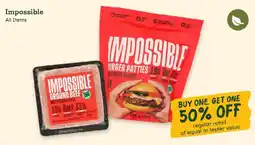Sprouts Farmers Market Impossible burger patties offer