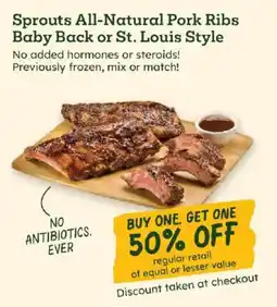 Sprouts Farmers Market Sprouts all-natural pork ribs offer