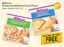 Sprouts Farmers Market Milton's Frozen Cauliflower Crust Pizza offer