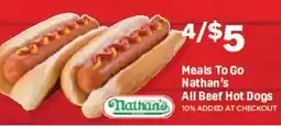 Market Basket Nathan's All Beef Hot Dogs offer