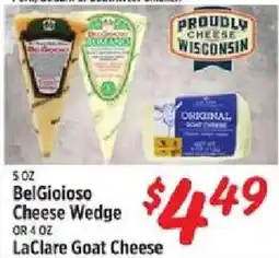 Rouses BelGioioso Cheese Wedge or LaClare Goat Cheese offer