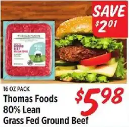 Rouses Thomas Foods Grass Fed Ground Beef offer