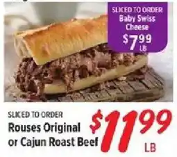 Rouses Rouses Original or Cajun Roast Beef offer