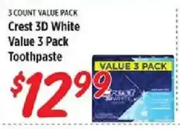 Rouses Crest 3d white toothpaste offer