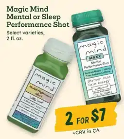 Sprouts Farmers Market Magic Mind Mental or Sleep Performance Shot offer