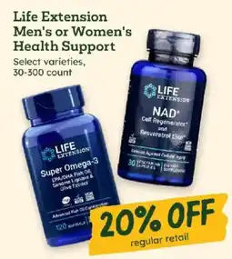 Sprouts Farmers Market Life Extension Men's or Women's Health Support offer