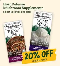 Sprouts Farmers Market Host Defense Mushroom Supplements offer