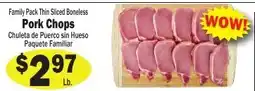 Sellers Bros Family Pack Thin Sliced Boneless Pork Chops offer