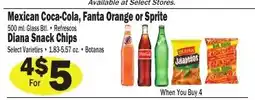 Sellers Bros Mexican Coca-Cola, Fanta Orange or Sprite Diana Snack Chips offer