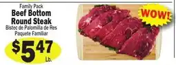 Sellers Bros Family Pack Beef Bottom Round Steak offer