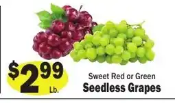 Sellers Bros Sweet Red or Green Seedless Grapes offer
