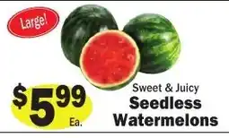 Sellers Bros Sweet & Juicy Seedless Watermelons offer