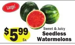 Sellers Bros Sweet & Juicy Seedless Watermelons offer