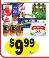 Sellers Bros Rita's Limeade, Canada Dry Ginger Ale, and Smirnoff Ice offer