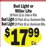 Sellers Bros Bud Light or Miller Lite offer