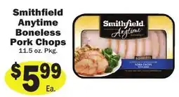 Sellers Bros Smithfield Anytime Boneless Pork Chops offer