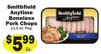 Sellers Bros Smithfield Anytime Boneless Pork Chops offer