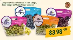 Sprouts Farmers Market Grapery Cotton Candy, Moon Drops, Tear Drops or Gum Drops Grapes offer