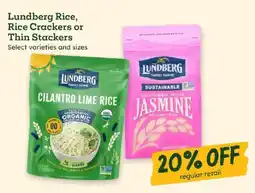 Sprouts Farmers Market Lundberg rice, rice crackers or thin stackers offer
