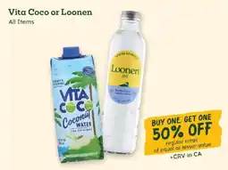 Sprouts Farmers Market Vita Coco or Loonen All Items offer
