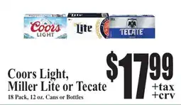 Baja Ranch Coors Light, Miller Lite or Tecate offer