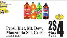 Baja Ranch Pepsi, Diet, Mt. Dew, Manzanita Sol, Crush offer