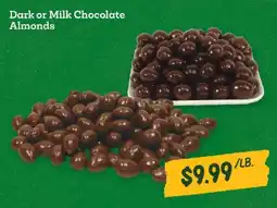 Sprouts Farmers Market Dark or Milk Chocolate Almonds offer
