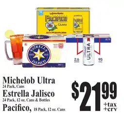 Baja Ranch Michelob Ultra, Estrella Jalisco., Pacifico offer