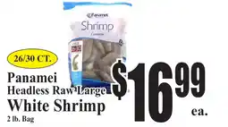 Baja Ranch Panamei headless raw large white shrimp offer