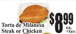 Baja Ranch Torta de Milanesa Steak or Chicken offer