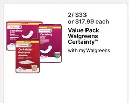 Walgreens Value Pack Walgreens Certainty offer