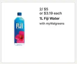 Walgreens 1L Fiji Water offer