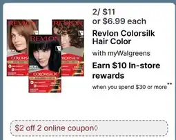 Walgreens Revlon Colorsilk Hair Color offer