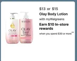 Walgreens Olay Body Lotion offer