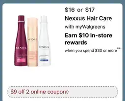 Walgreens Nexxus Hair Care offer