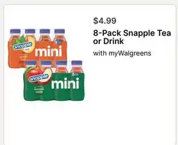 Walgreens 8-Pack Snapple Tea or Drink offer