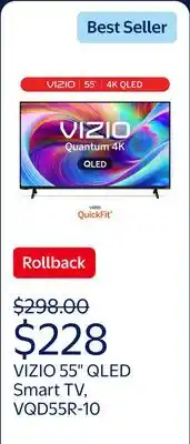 Walmart VIZIO 55 in Class Quantum 4K QLED HDR Smart TV, VQD55R-10 offer