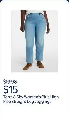 Walmart Terra & Sky Women's Plus Size Pull On High Rise Straight Leg Jeggings, 29 Inseam, Sizes 0X-4X offer