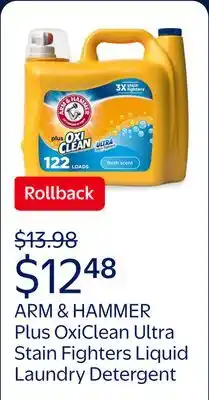 Walmart ARM & HAMMER Plus OxiClean Ultra Stain Fighters Liquid Laundry Detergent offer