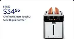 Walmart Chefman Smart Touch 2 Slice Digital Toaster with 6 Touchscreen Shade Settings – Stainless Steel offer