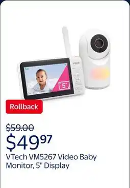 Walmart VTech VM5267 Video Baby Monitor with 5 Display and Remote Pan & Tilt Camera offer