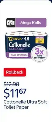 Walmart Cottonelle Ultra Soft Toilet Paper offer