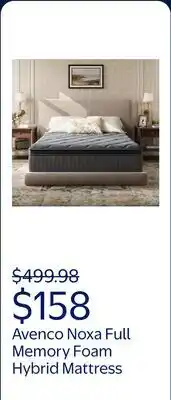 Walmart Avenco Noxa 12 Medium Memory Foam Hybrid Pocket Spring Mattress, Full Size offer