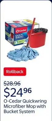 Walmart O-Cedar Quickwring Microfiber Mop With Bucket System offer