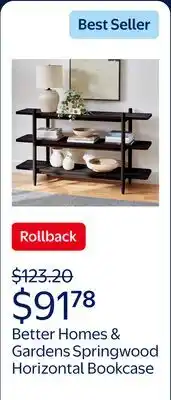 Walmart Better Homes & Gardens Springwood Horizontal Bookcase, Charcoal offer
