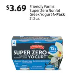 Aldi Friendly Farms Super Zero Nonfat Greek Yogurt 4-Pack offer