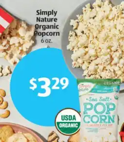 Aldi Simply Nature Organic Popcorn offer