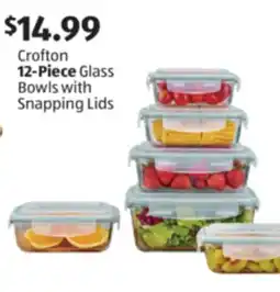 Aldi Crofton 12-Piece Glass Bowls with Snapping Lids offer