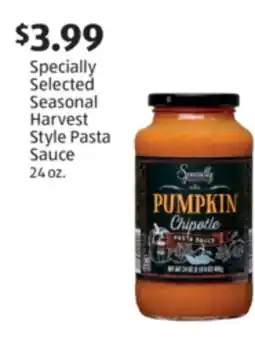 Aldi Specially Selected Seasonal Harvest Style Pasta Sauce offer