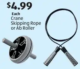 Aldi Crane Skipping Rope or Ab Roller offer